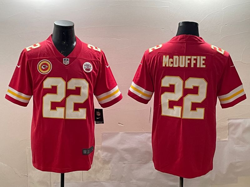 Men Kansas City Chiefs 22 Mcduffie Red Second generations 2025 Nike Limited NFL Jersey style 6